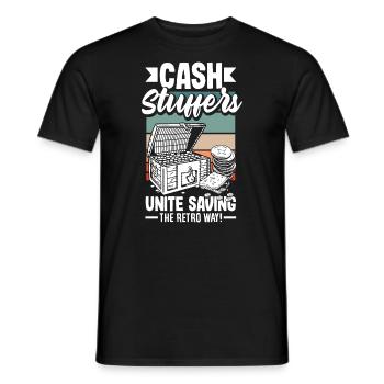 Les Cash Stuffers s’unissent pour économiser de l’argent de manière rétro - T-shirt homme - noir - Devant - AI Model Male 178 light (178cm)