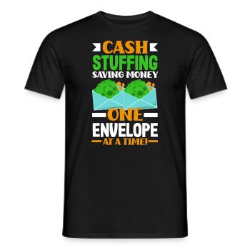 Cash stuffing économiser de l’argent, une enveloppe à la fois - T-shirt homme - noir - Devant - AI Model Male 178 light (178cm)