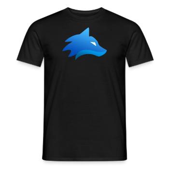 Wolf Benox Logo Blau - Männer T-Shirt - Schwarz - Vorne - AI Model Male 178 light (178cm)