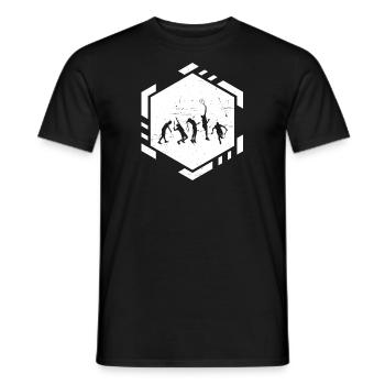 Playing tennis Tennis players Playing tennis - Men's T-Shirt - black - Front - AI Model Male 178 light (178cm)