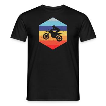 Herren Supermoto Motocross Dirt Bike Freestyle Mot - Männer T-Shirt - Schwarz - Vorne - AI Model Male 178 light (178cm)