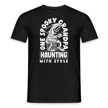 One Spooky Grandpa Father Retro Halloween Costume - Men's T-Shirt - black - Front - AI Model Male 178 light (178cm)