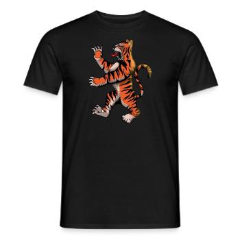 Cartoon Tiger - Männer T-Shirt - Schwarz - Vorne - AI Model Male 178 light (178cm)