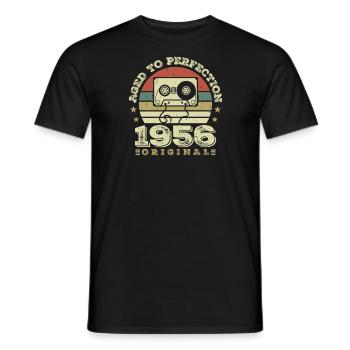Idée Cadeau Anniversaire Vintage Original 1956 - T-shirt homme - noir - Devant - AI Model Male 178 light (178cm)
