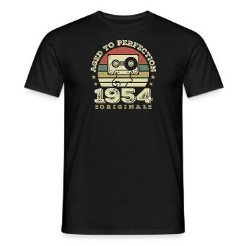 Idée Cadeau Anniversaire Vintage Original 1954 - T-shirt homme - noir - Devant - AI Model Male 178 light (178cm)