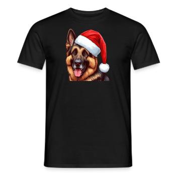 German Shepherd Christmas Spirit - Men's T-Shirt - black - Front - AI Model Male 178 light (178cm)