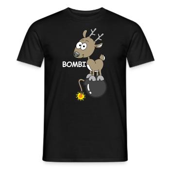 Bombi Cerf, images drôles, explosif - T-shirt homme - noir - Devant - AI Model Male 178 light (178cm)