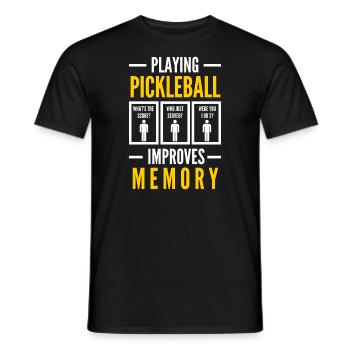 Playing Pickleball Improves Memory Dink Player - Men's T-Shirt - black - Front - AI Model Male 178 light (178cm)
