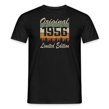 Vintage Anniversaire Idée Cadeau Original 1956 - T-shirt homme - noir - Devant - AI Model Male 178 light (178cm)