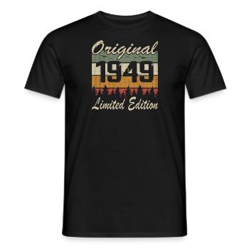 Vintage Anniversaire Idée Cadeau Original 1949 - T-shirt homme - noir - Devant - AI Model Male 178 light (178cm)