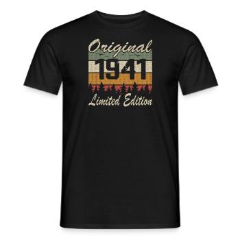 Vintage Anniversaire Idée Cadeau Original 1941 - T-shirt homme - noir - Devant - AI Model Male 178 light (178cm)