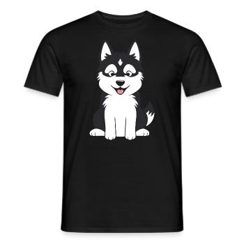 Humor kleiner Husky - Männer T-Shirt - Schwarz - Vorne - AI Model Male 178 light (178cm)