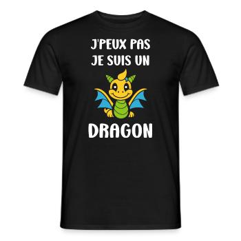Bébé dragon - T-shirt homme - noir - Devant - AI Model Male 178 light (178cm)
