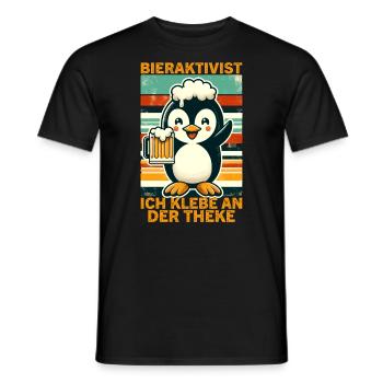 L’activiste de la bière pour laquelle je suis collé au bar - T-shirt homme - noir - Devant - AI Model Male 178 light (178cm)