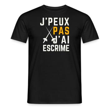 Ich kann nicht, ich kann Fechten - Männer T-Shirt - Schwarz - Vorne - AI Model Male 178 light (178cm)