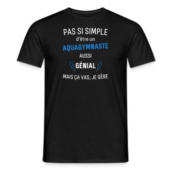 Awesome Aqua Gymnast - Men's T-Shirt - black - Front - AI Model Male 178 light (178cm)