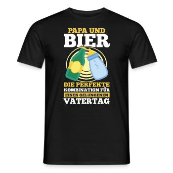 Papa Bier Vater Vatertag - Männer T-Shirt - Schwarz - Vorne - AI Model Male 178 light (178cm)