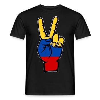 Kolumbien Flagge Peace Symbol - Männer T-Shirt - Schwarz - Vorne - AI Model Male 178 light (178cm)