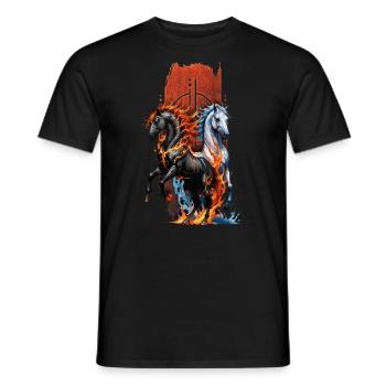 Elementares Pferd: Feuer- und Wasserpferd - Männer T-Shirt - Schwarz - Vorne - AI Model Male 178 light (178cm)