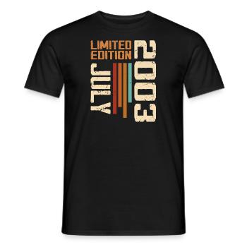 July 2003 Birthday Gift 2003 July 2003 - Men's T-Shirt - black - Front - AI Model Male 178 light (178cm)
