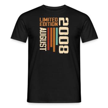 Aout 2008 Cadeau Anniversaire Août 2008 August - T-shirt homme - noir - Devant - AI Model Male 178 light (178cm)