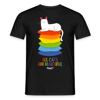 Alle Katzen sind schön - Männer T-Shirt - Schwarz - Vorne - AI Model Male 178 light (178cm)