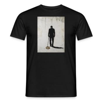 Junggesellenabschied Ehemann Ehering Kette Banksy - Männer T-Shirt - Schwarz - Vorne - AI Model Male 178 light (178cm)