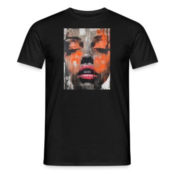 Abstract Painted - Woman Face - Men's T-Shirt - black - Front - AI Model Male 178 light (178cm)