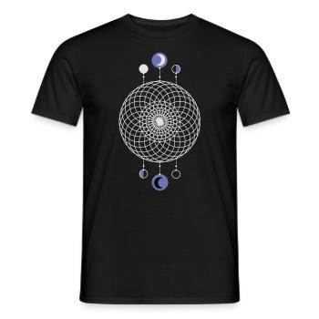 Geometric Pattern Moon Phases - Men's T-Shirt - black - Front - AI Model Male 178 light (178cm)