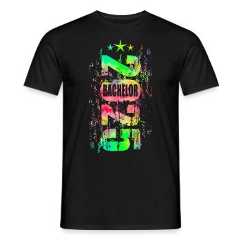 Bachelor 2025 bunt - Männer T-Shirt - Schwarz - Vorne - AI Model Male 178 light (178cm)