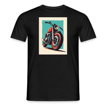 Motorrad Pop-Art Street-Art Chopper Naked Bike - Männer T-Shirt - Schwarz - Vorne - AI Model Male 178 light (178cm)
