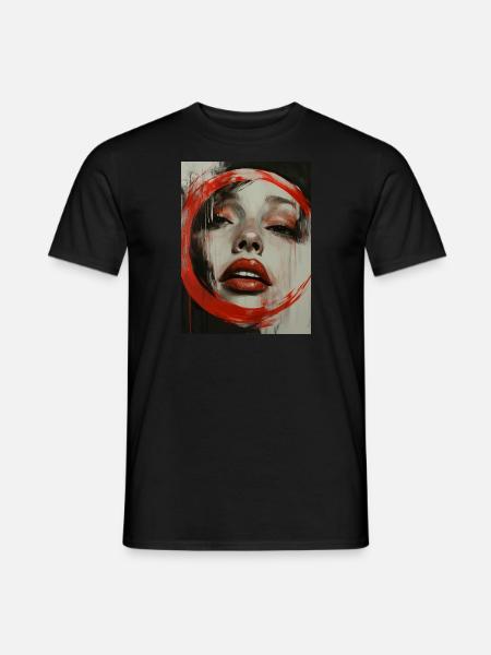 Face - Painting - Woman - Woman Face - Lips - Men's T-Shirt - black