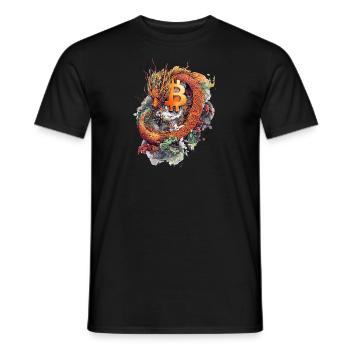 Bitcoin Satoshi Nakamoto Crypto BTC Dragon - Männer T-Shirt - Schwarz - Vorne - AI Model Male 178 light (178cm)