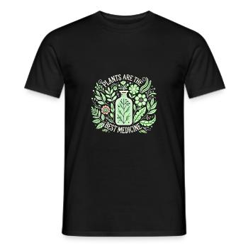 Pflanzen sind die beste Medizin - Männer T-Shirt - Schwarz - Vorne - AI Model Male 178 light (178cm)