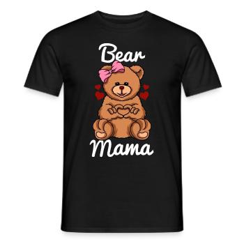 Bär Mama Finger Herz Bär Schleife - Männer T-Shirt - Schwarz - Vorne - AI Model Male 178 light (178cm)
