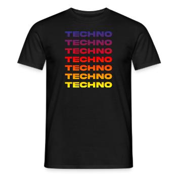 Hard Dark Acid Techno J’aime la musique Techno - T-shirt homme - noir - Devant - AI Model Male 178 light (178cm)