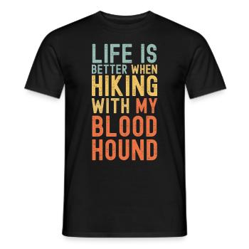 Bloodhound Randonnée chien rétro - T-shirt homme - noir - Devant - AI Model Male 178 light (178cm)