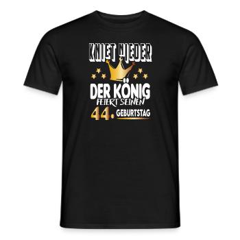 König Geburtstag 44 King Prinz Kniet nieder Krone - Männer T-Shirt - Schwarz - Vorne - AI Model Male 178 light (178cm)