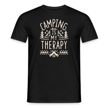 Humor Camper Camping Therapie - Männer T-Shirt - Schwarz - Vorne - AI Model Male 178 light (178cm)