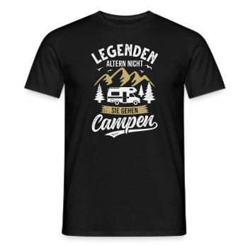 Camping Wohnmobil Camper Campingurlaub - Männer T-Shirt - Schwarz - Vorne - AI Model Male 178 light (178cm)