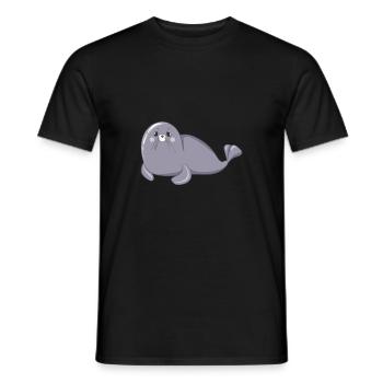Seehund - Männer T-Shirt - Schwarz - Vorne - AI Model Male 178 light (178cm)