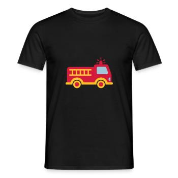 Camion de pompiers avec échelle - T-shirt homme - noir - Devant - AI Model Male 178 light (178cm)