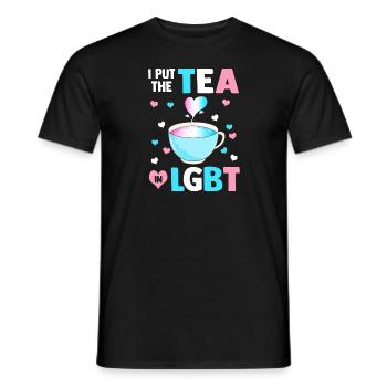 Put The Tea in LGBT Trans Flag - Men's T-Shirt - black - Front - AI Model Male 178 light (178cm)