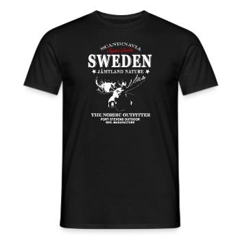 Suède - Elk - T-shirt homme - noir - Devant - AI Model Male 178 light (178cm)
