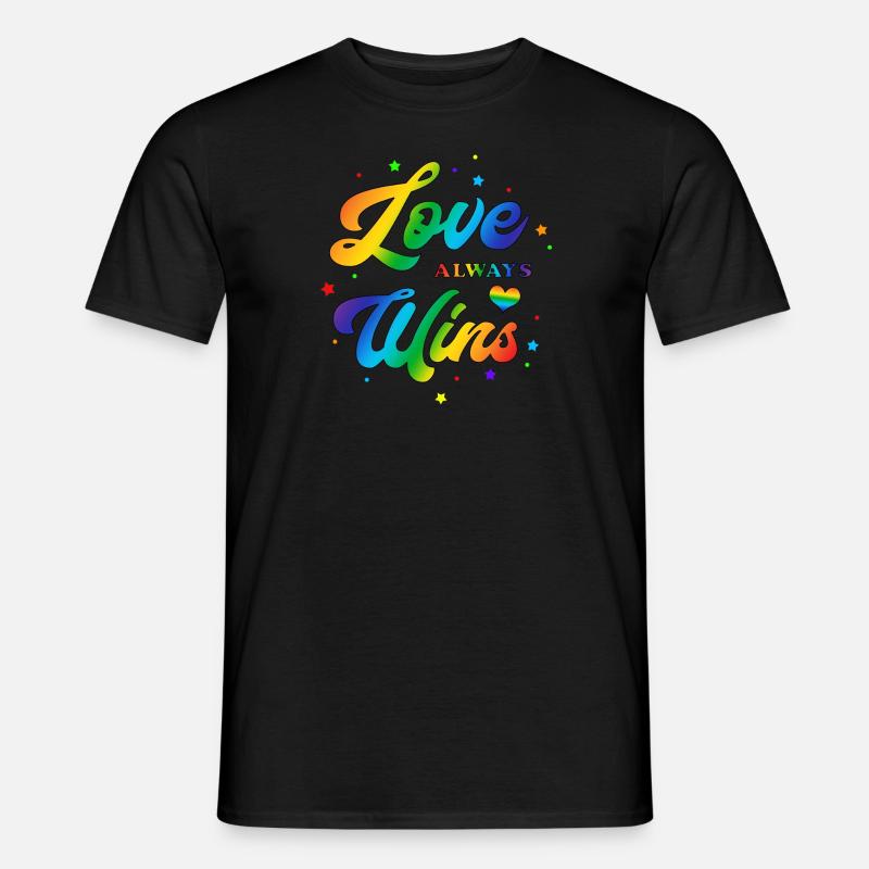 Liebe siegt immer clr - Männer T-Shirt - Schwarz