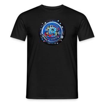 bitcoin abstract blue - Männer T-Shirt - Schwarz - Vorne - AI Model Male 178 light (178cm)