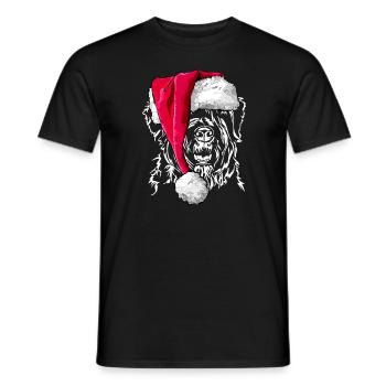 BOUVIER DES FLANDRES Christmas present - Men's T-Shirt - black - Front - AI Model Male 178 light (178cm)