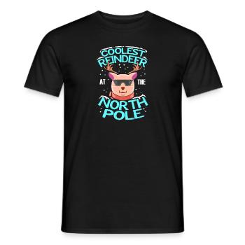 Le plus cool des rennes au pôle Nord - T-shirt homme - noir - Devant - AI Model Male 178 light (178cm)