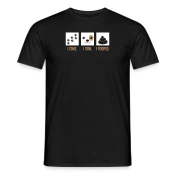 Ich kam ich sah ich kackte lustiges Welpenhaus-Training - Männer T-Shirt - Schwarz - Vorne - AI Model Male 178 light (178cm)