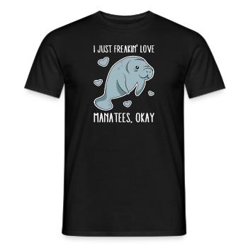 I Just Freakin Love Manatees Okay - Men's T-Shirt - black - Front - AI Model Male 178 light (178cm)